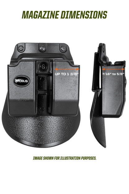 Magazine Pouches - Fobus Evo Double Mag Paddle Pouch