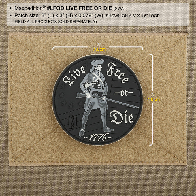 Maxpedition Live Free or Die Morale Patch-Tac Essentials